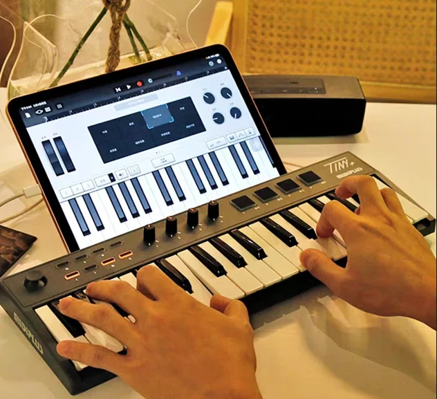 Midiplus Tiny 32+ Professional Mini Portable Folding MIDI Keyboard Controller Musical Instrument with Pedal for Kids and Adults