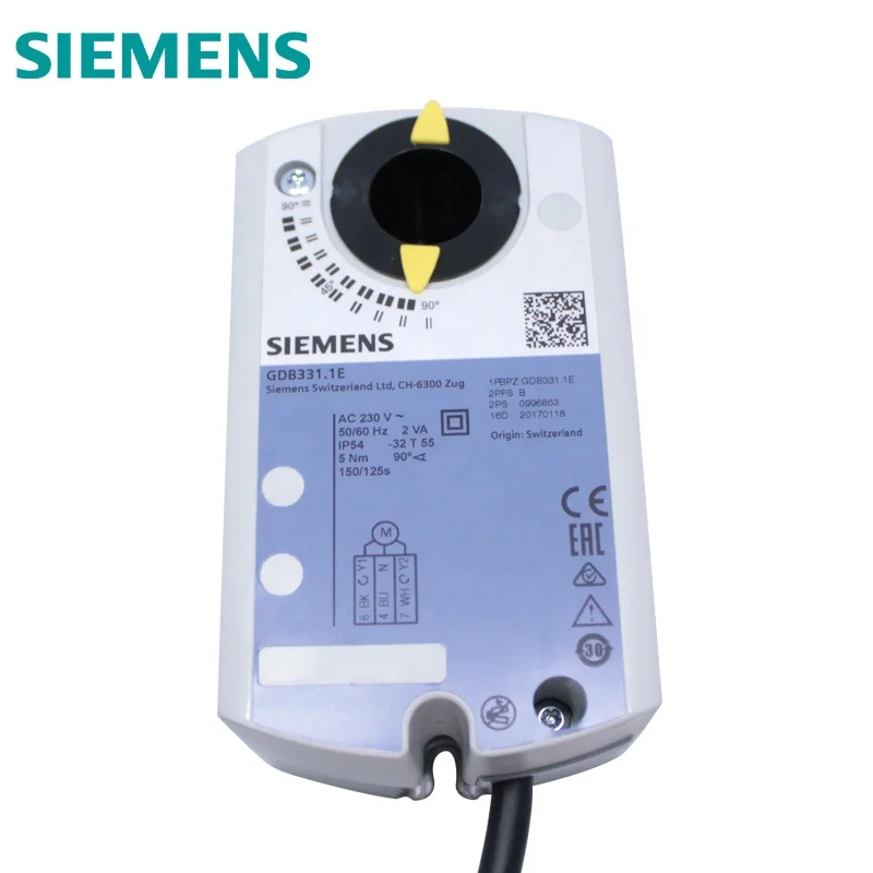 Приводы амортизатора воздуха SIEMENS Поворотная версия трехпозиционный контроль GDB331.1E/GDB336.1E
