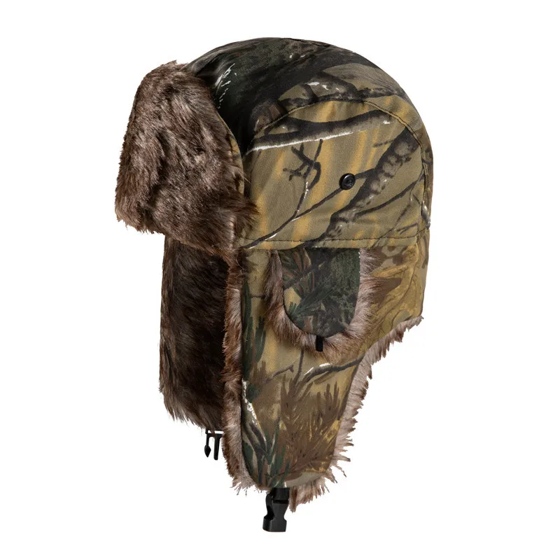 Wholesale Warm Cap Snow Hats Ear Flap Fur Trooper Men Earflap Trapper With Ear Flaps Camouflage Russian Winter Hats