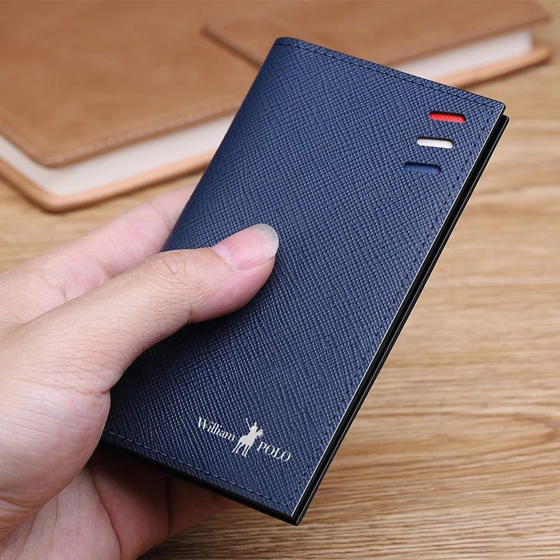WILLIAMPOLO business portable fashion mini slim wallet credit card holders for men