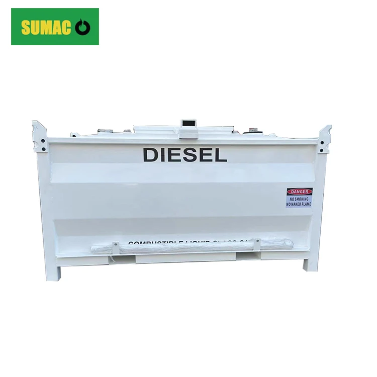 Sumac portable mobile 1000l 2500l 4500l carbon steel bunded diesel cube tank oil metal transcube tank for generator refueling