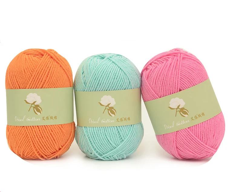 Wholesale 4 Ply Soft Milk Crochet Cotton Knitting Yarn baby yarn acrylic hand knitting thread Crochet doll knitting yarn