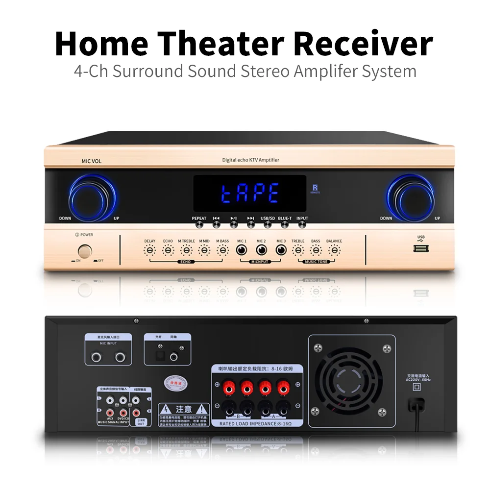 Entertainment Black InAndOn Amplifier Premium High Power Home Amplifier KTV Karaoke Machine Amplifier Home Theater System
