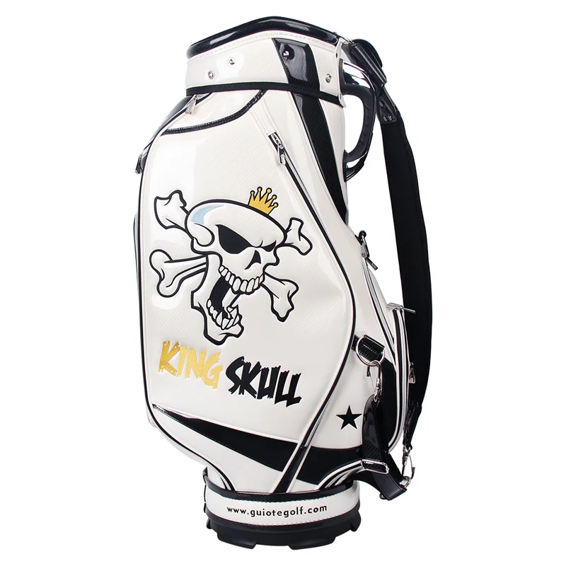 Hot Sale New Design PU Leather  Water Proof Skull-Pattern Golf Tour Staff Bags