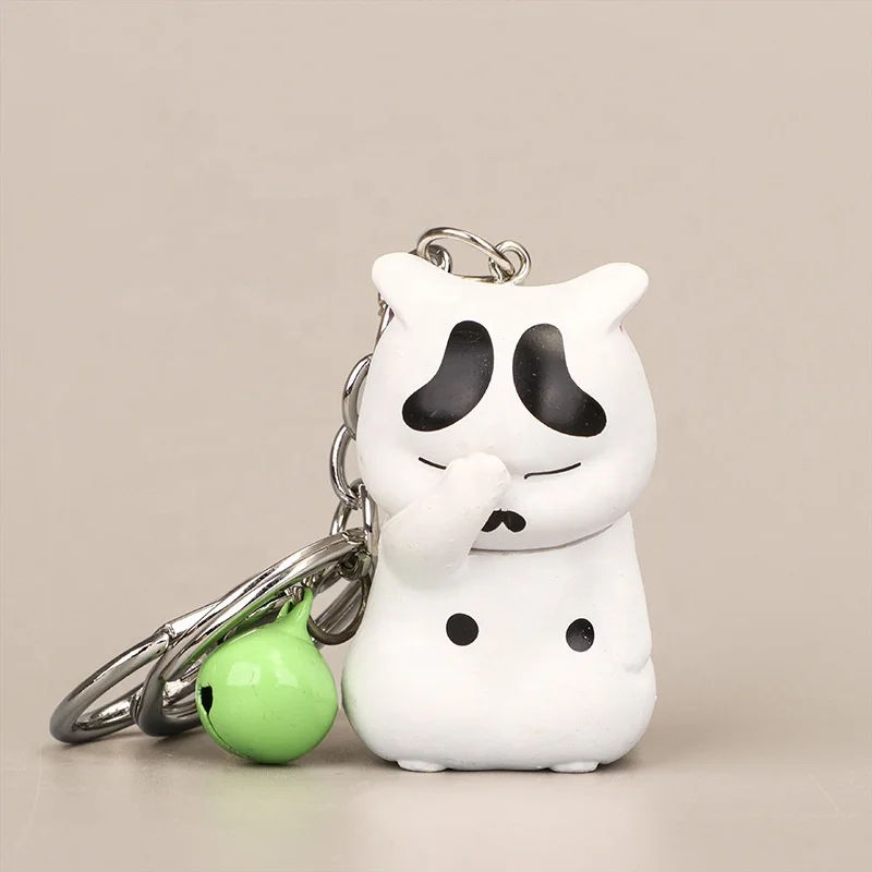 3D Cartoon PVC Cat Key Chain Custom UV/OFFSET Printed Metal Pendant Cute Bag Pendant Small Gift for Souvenir