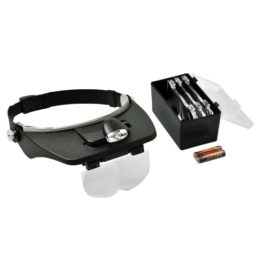 Embroidery headset with two LED lights, 4 groups of lenses of different magnifications, reading high-definition magnifier