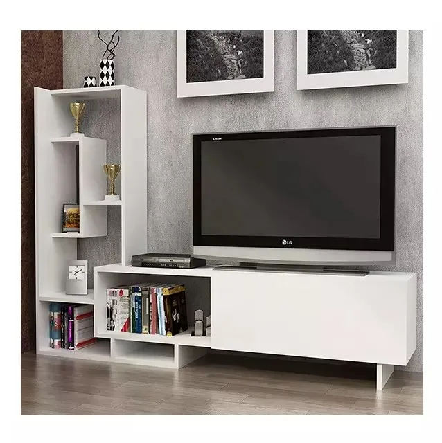 Simple Modern Tv Stands Household White Tv Stand Tv Cabinet With Book Shelf