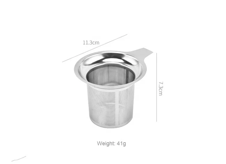 304 Stainless Steel single Handle Loose Leaf Tea Strainer Filter Print logo for put Tea leaves Mugs Cup Tea Infuser