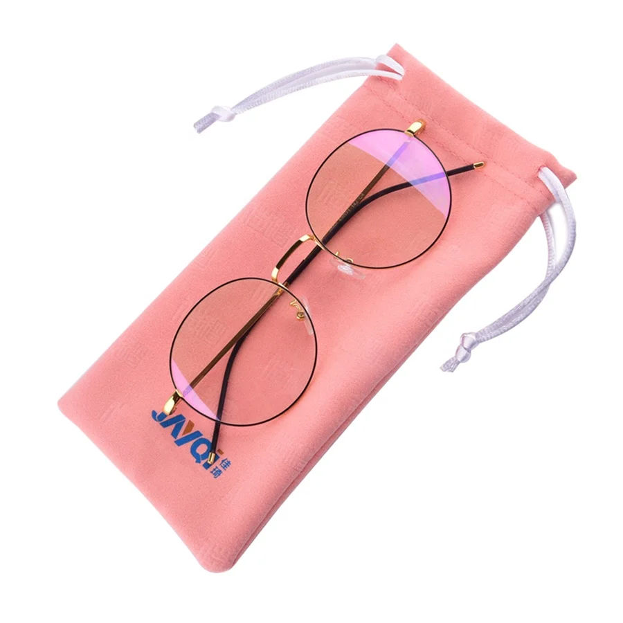 JAYQI Pink Eyeglasses Bag Custom Brand Microfiber Sunglass Pouches Wholesale