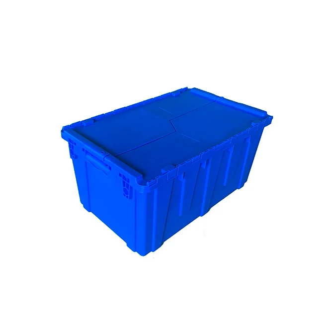 Damage Protection Ensured Stackable on Pallet Nesting Plastic Interlocking Round Trip Tote Box