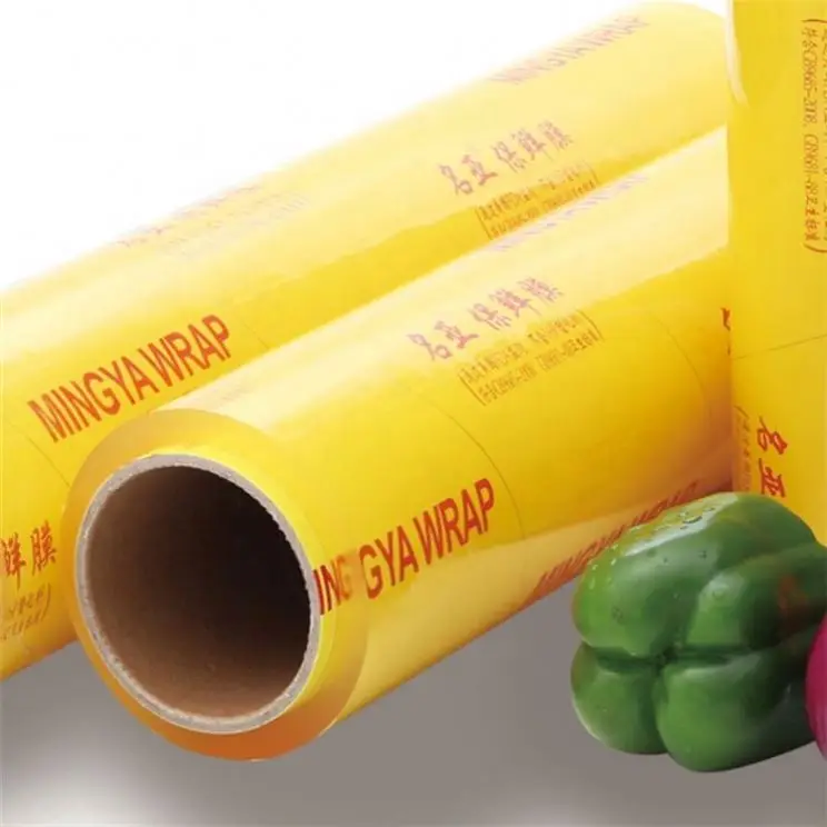 PVC / PE material casting packaging film,YA HUI FOOD WRAP cling film