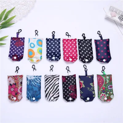 Heavy Duty Expandable Folding Tote Bag Reusable 190T Polyester Foldable Grocery Shopping Bag