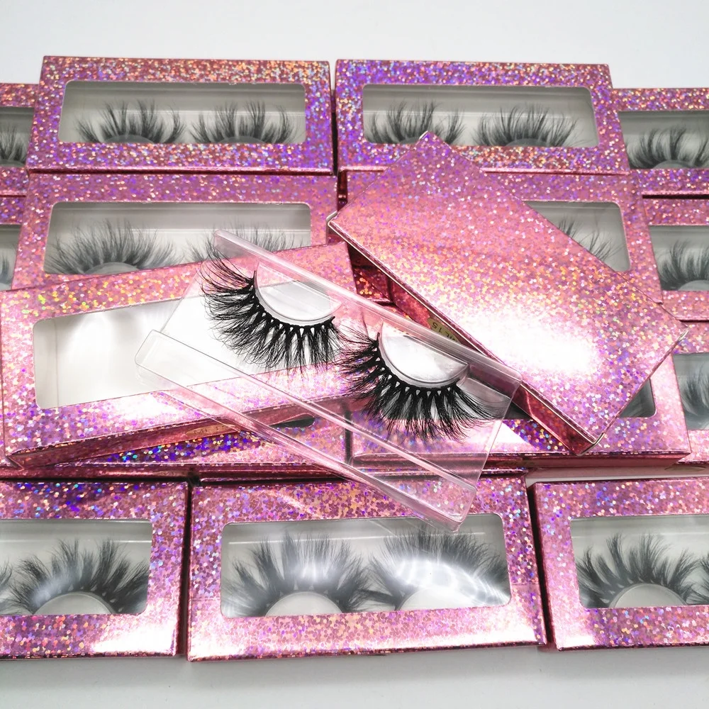 wholesale factory private label  with free package Custom Logo Human Hair Eyelashes Natural 3D 20mm 25 mm Mink Eyelashes