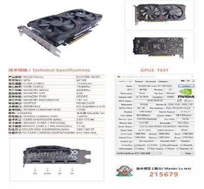 Bulk gpu wholesale gtx 650 750 Ti 1050 1050 Ti 1060 2GB 3GB 4GB 6GB gddr5 placa de video graphics card for pc gaming