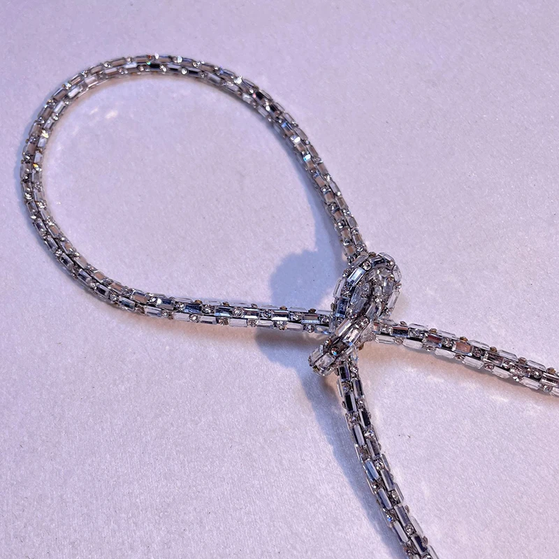 Drawstring Hoodie Rope Jewelry Rhinestone Hot Fix Crystal Decorated Strip Cord Rhinestone Stone Strip for Shoes Shoe Decoration
