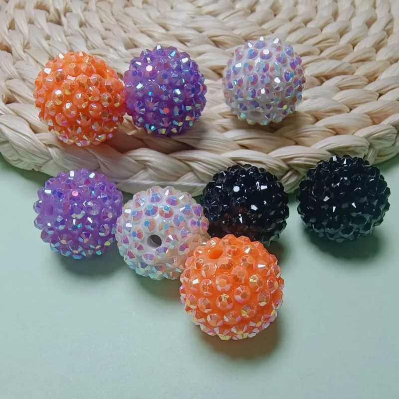 Colorful Acrylic Resin Beads Rhinestone Beaded Ball for Pen Jewelry Necklace Bracelet DIY Making Ornaments