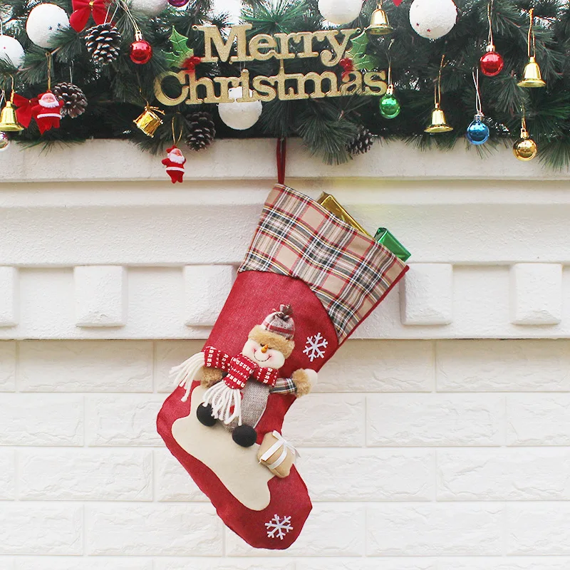 
Wholesale Christmas stocking holiday gifts home furnishings personal sublimation Christmas stocking bag 