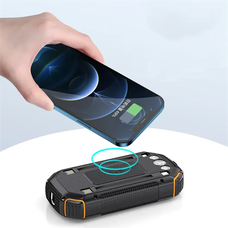 wireless Camping Solar Power Bank 20000mah Portable Cell phone charger with Led flashlight