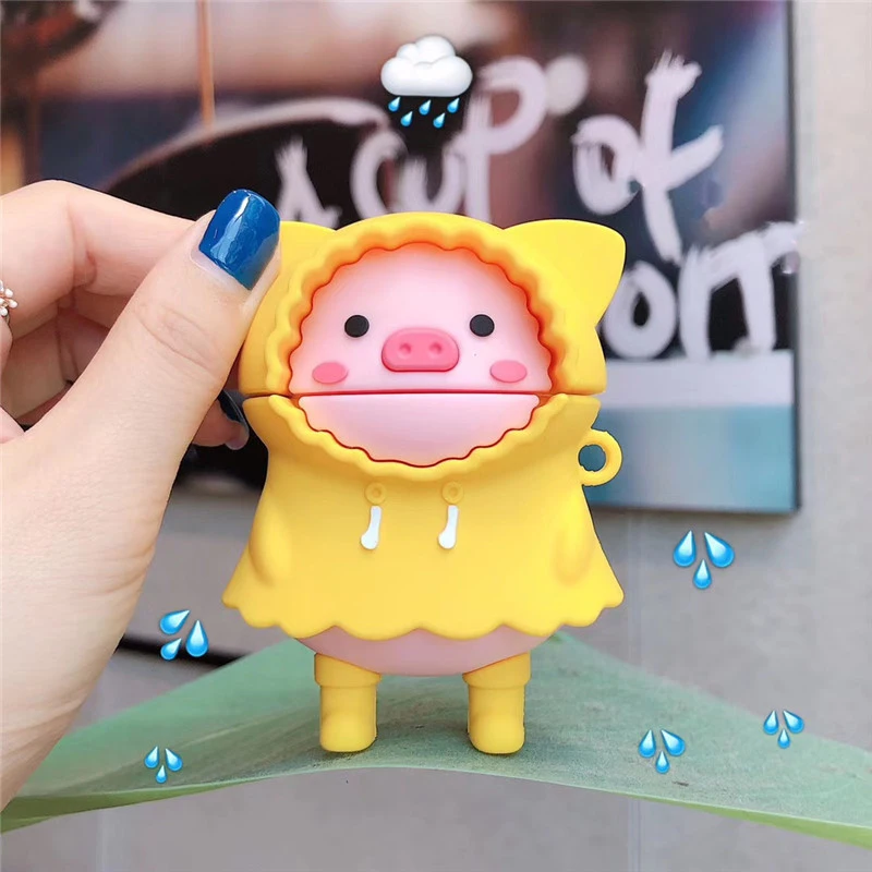 BOORUI чехол для наушников lucky с изображением милой свиньи airpod силиконовый защитный подходит airpods 1/2