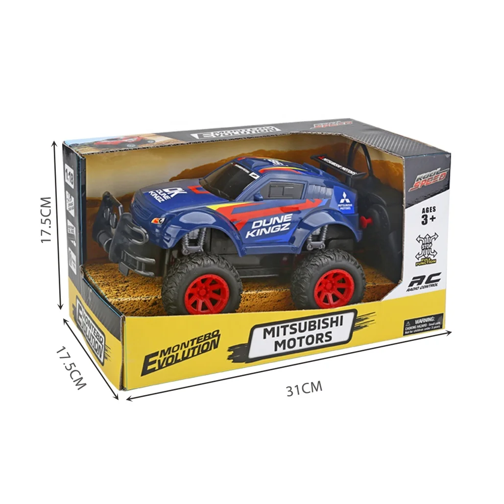 Official Licensed Mitsubishi Montero Evolution 1/18 Scale Remote Control Car Off-Road Fast RC Crawler with Rubber Grip Tires