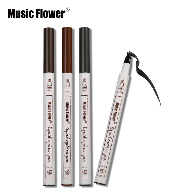 4 Head Fine Sketch Pencil Microblading Eyebrow Tattoo Pen Waterproof Brown Thin Pen Eyebrow Enhancers Makeup Tool