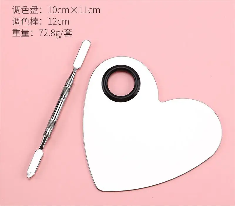 DKW  Nail Paint Beauty Tool Makeup Mixing Palette Stainless Steel Metal Nail-art Cosmetic Artist Mixing Palette Spatula Tool