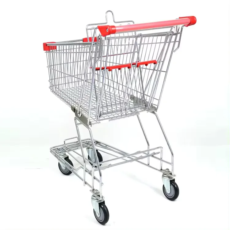 GuanRiver  customized  metal portable supermarket store shop shopping cart 100L cheap Asian shopping trolley