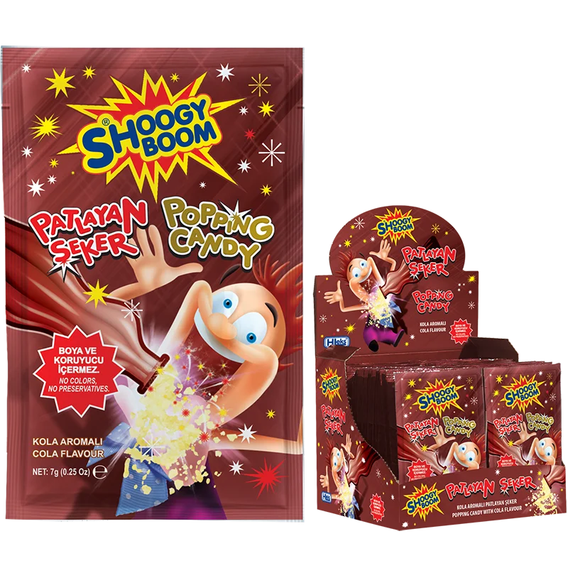 High Standard Popping Candy, Strawberry Flavored, Uncolored, 7gr Sachet