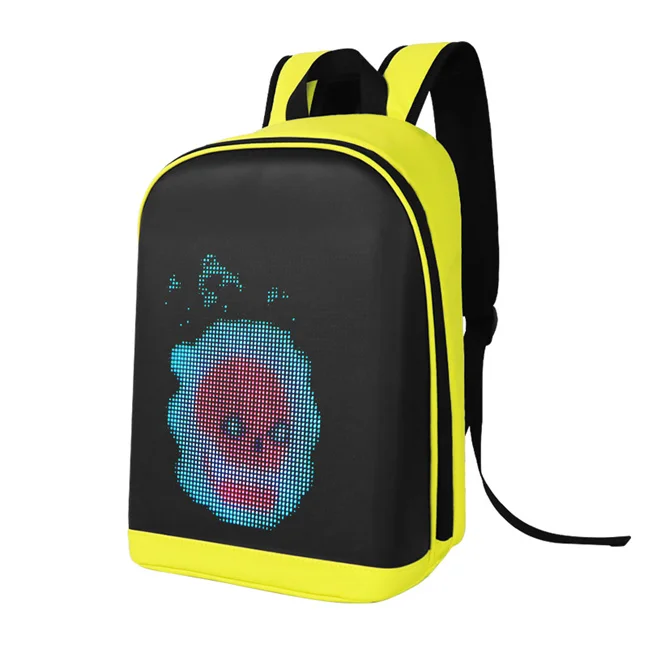 Customize Famous Brands Designer Smart Pix LED Backpack With Led Screen APP control backpack USB