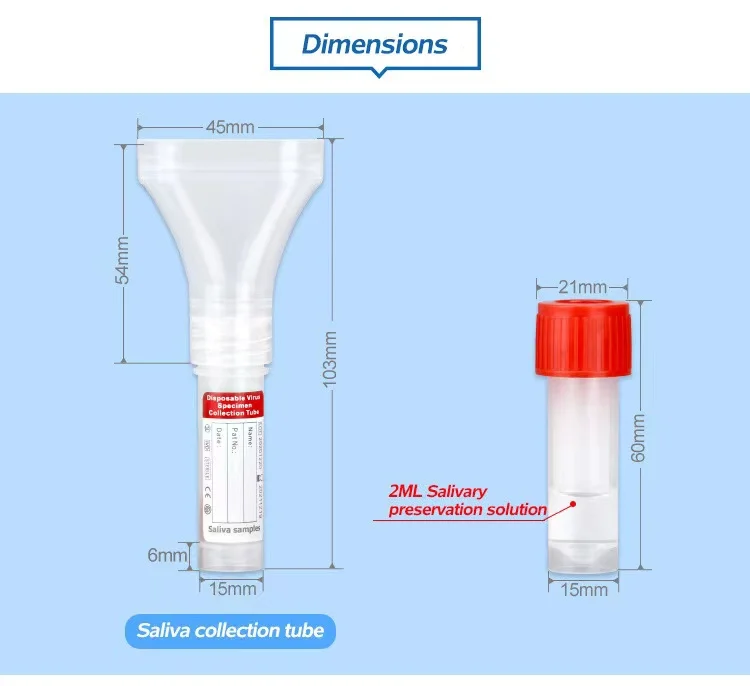 Viral Transport Media Nasal Oral Nylon Swab Stick DNA Test Kit Viral Sample Saliva Collection VTM Kit