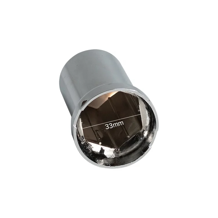 Ninetin Truxpro Chrome ABS 33mm Wheel Lug Nut Cover Pointed Push on Style with Flange 3-3/16\