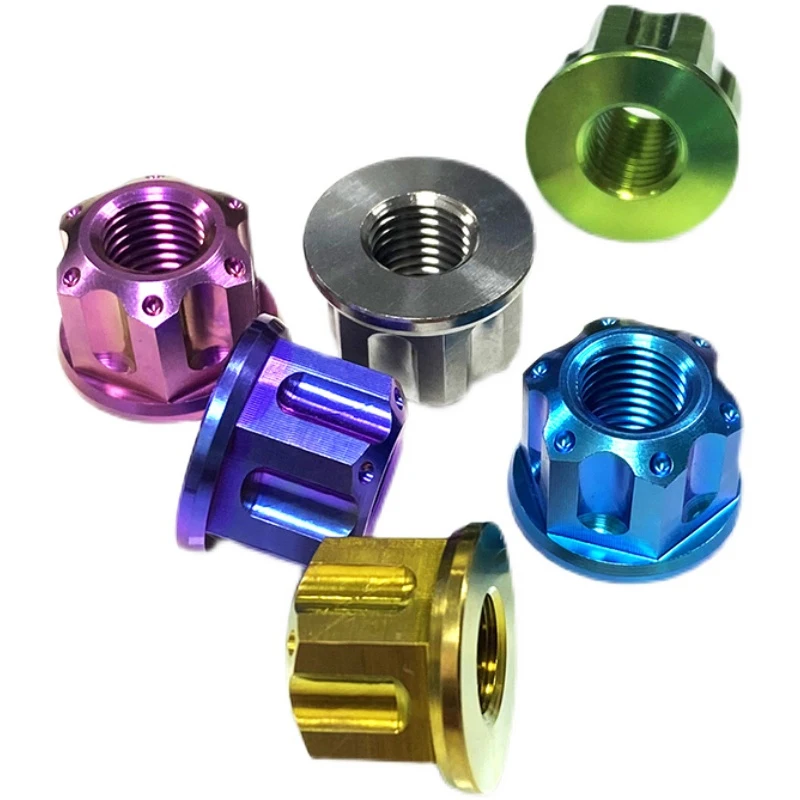 Titanium Flange Nut M8 * 1.25 Pitch Titanium Nut Screw For Motorcycle Modified