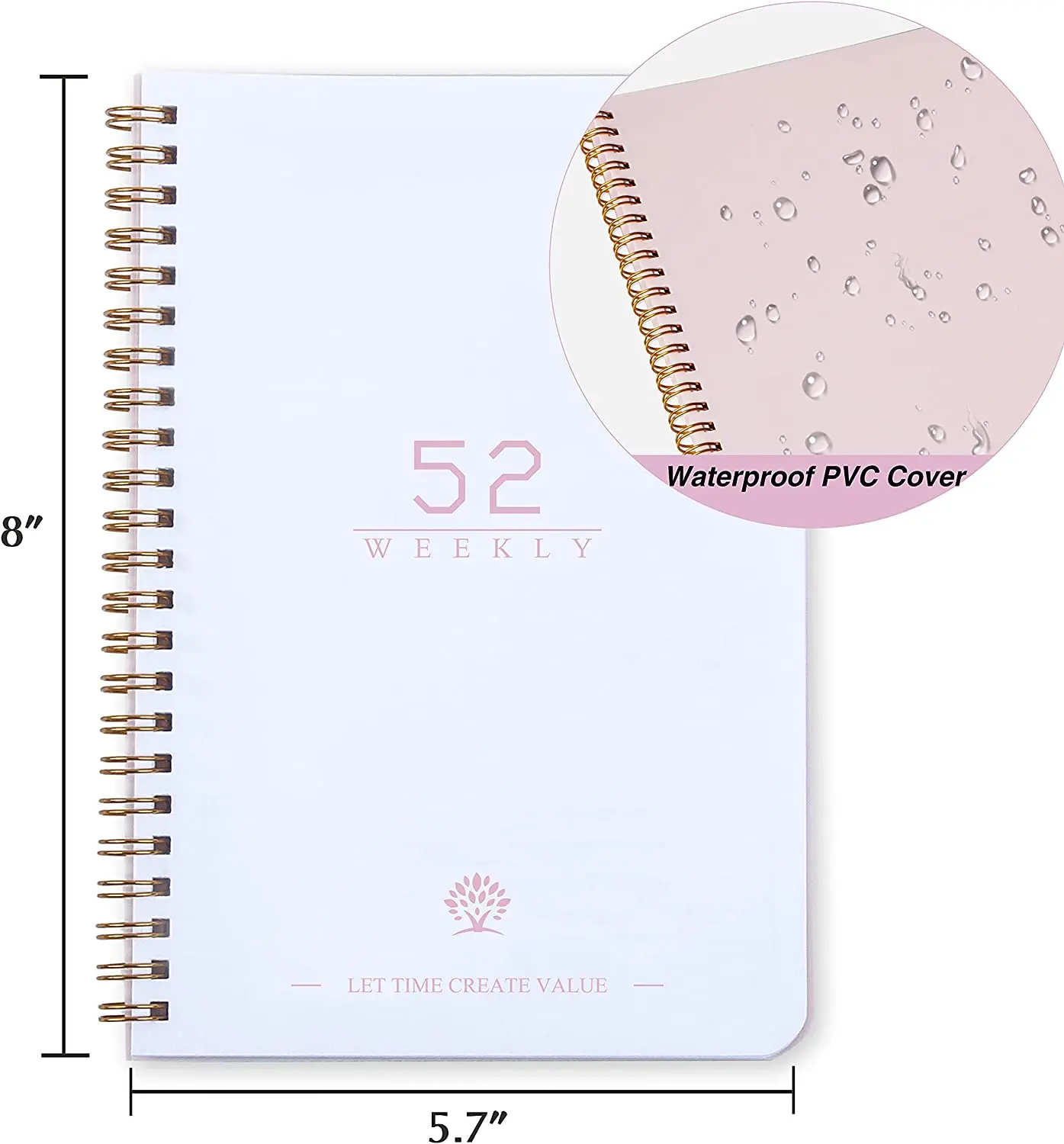 Myway A5 Undated Weekly Planner Habit Tracker Journal with Spiral Binding for School Goals and Habits Gift Notebook