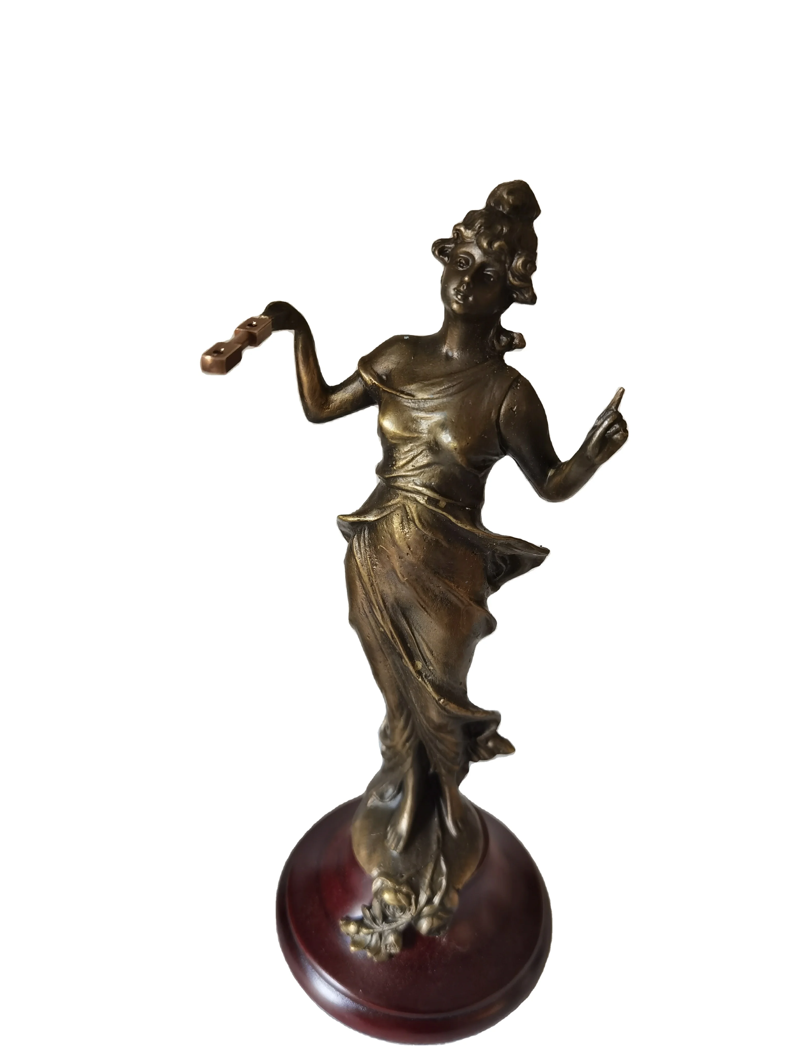 Imitated from 17th America Antique Brass Diana Style  Figure 3 Days Swinging Swinger  Pendulum Mechanical Table Clock/Watch