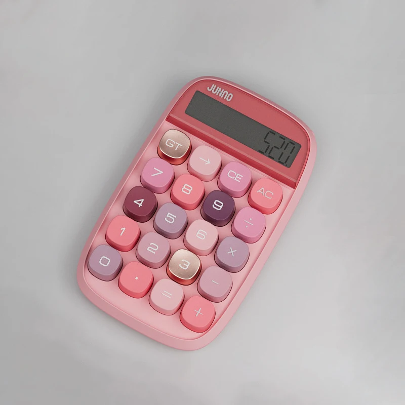 Mechanical Switch Calculator,Pink Calculator Cute 10 Digit Large LCD Display and Buttons,Calculator with Large LCD Display