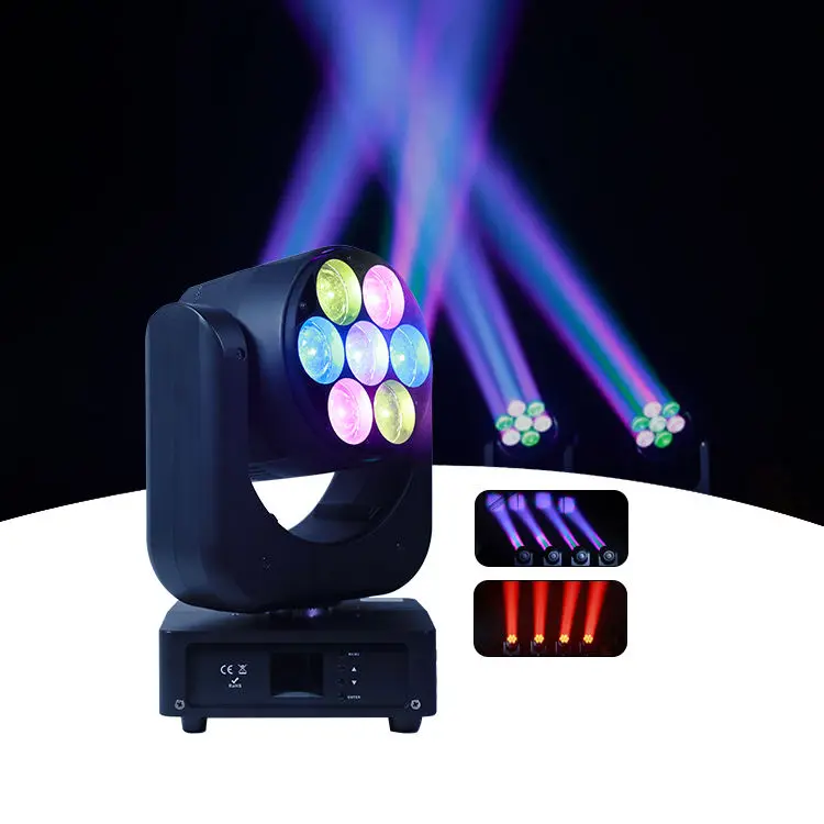 Strength Factory Provides 7*40W Dmx Controller Stage Dj Equipment Lights Wash Stage Moving Head Lights Led Bee Eyes Head Light