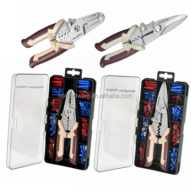 Top Good Quality Multi Functional Network Terminal Clamp Connectors Tools Kit Set Cable Crimp Pliers Stripping Crimping Pliers