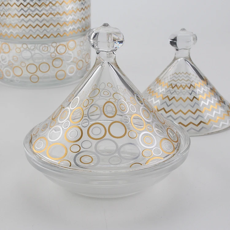 Food Storage Glass Moroccan Mini Tajine Arabic Style Glass Tajine dates bowl