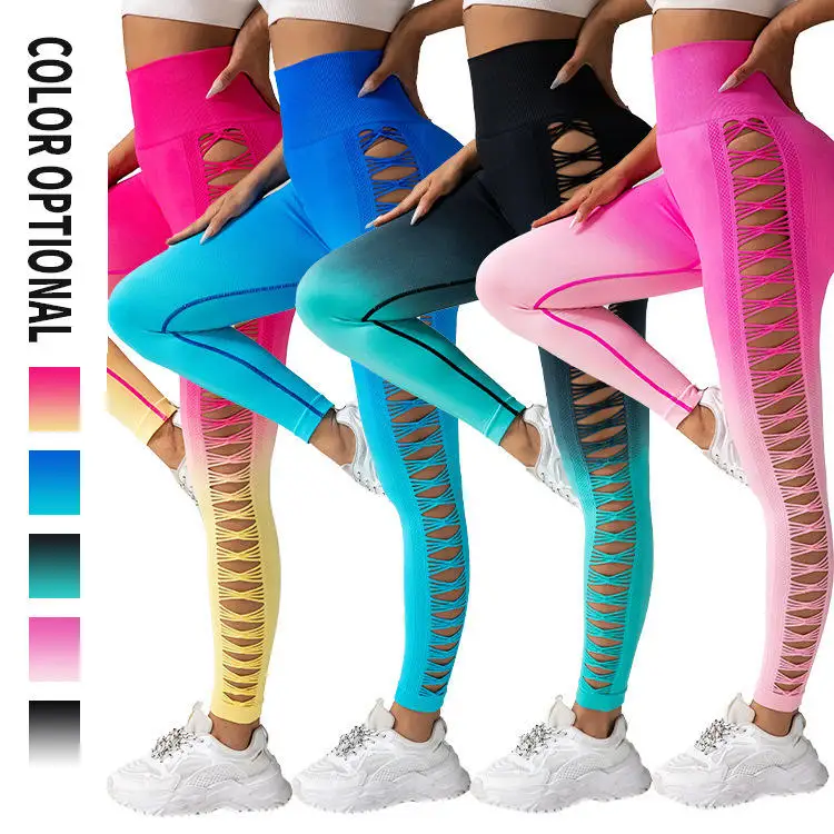 Yoga Wear Gym Leggings Athletic Running Mesh Seamless Leggings for Women Yoga Tummy Control Leggings Athletic Wear