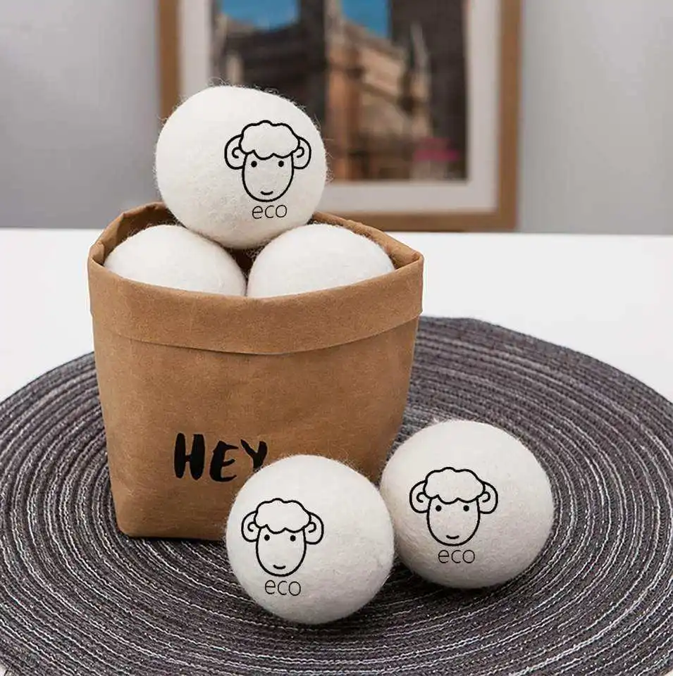Amazon top seller 2023 pack of 6 or 4 or 3 pure organic 100% New Zealand XL 7 cm 7.5 cm XXL 8 cm 9 cm 10 cm wool dryer balls