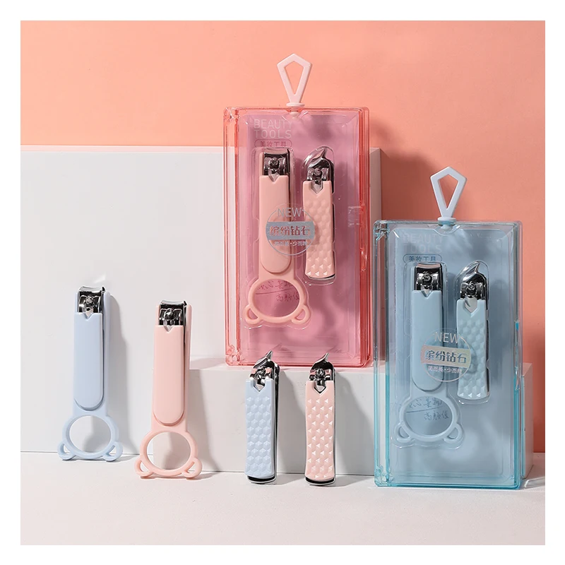 LMLTOP 2pcs Round Slant Head Stainless Steel Nail Cutter Set SY542 Stylish Nail Cutter For Baby Nail Clipper Tip Cutter Nipper