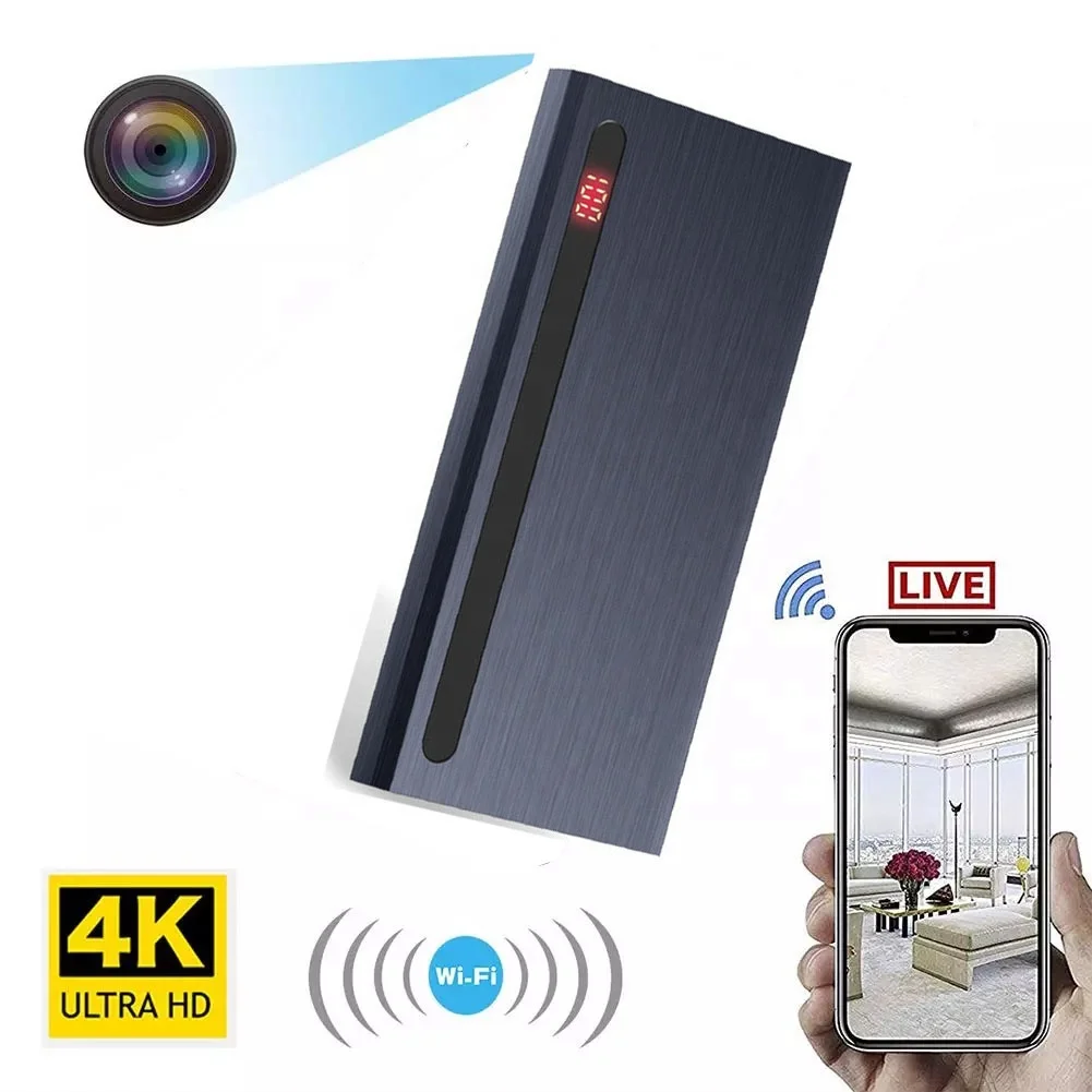 4K WIFI Внешний аккумулятор Скрытая камера с 8000 мАч ночного видения беспроводная мини ip p2p шпионская powerbank камера с длинной записью Tim