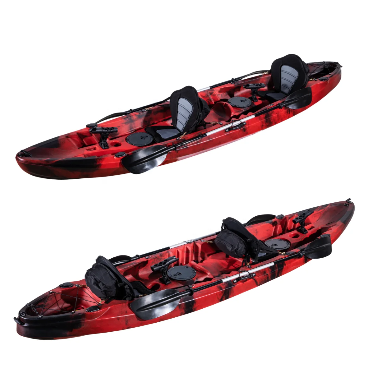 New Designed 3 Person Fishing Kayak Sit on Top Rowing Canoe Plastic Boat for Family Entertainment in Stock