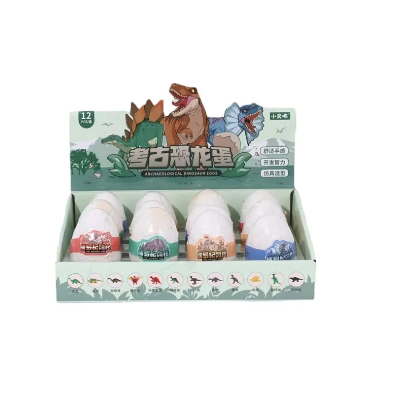 2024 Factory Direct Sale High Quality Archaeological Fossil Science Education Stem Plaster Dig Toy 12pcs Dinosaur Egg
