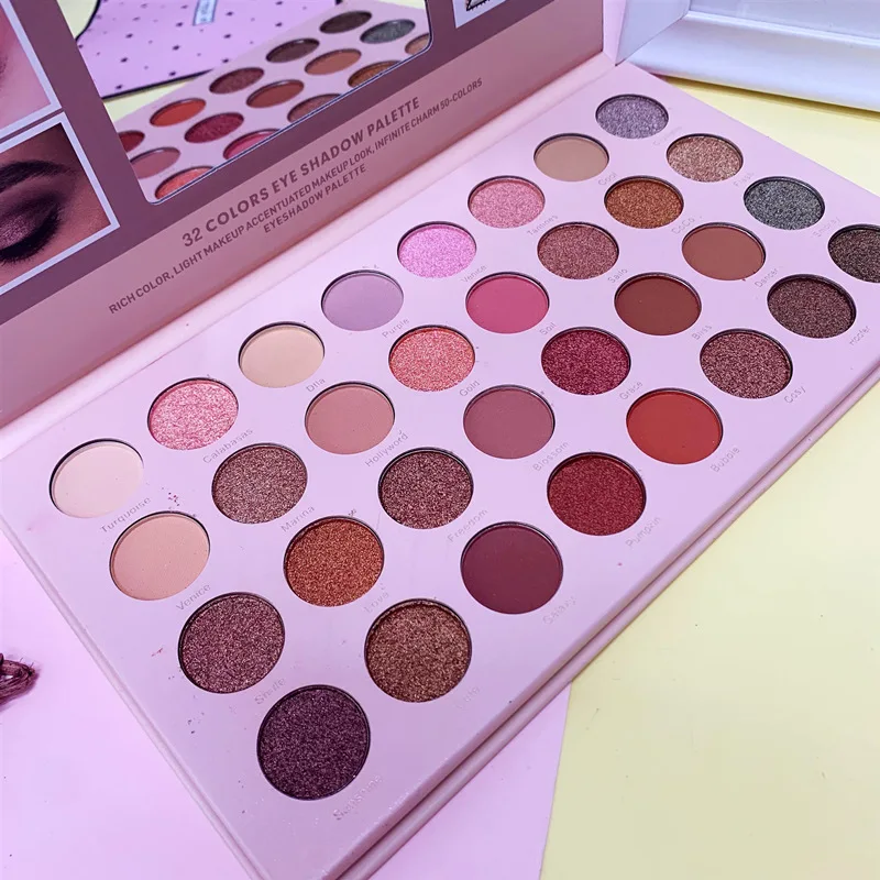 Wholesale 32 Color Make up Pallets Eye Shadow Chrome Fashion High Pigmented Colorful Eyeshadow