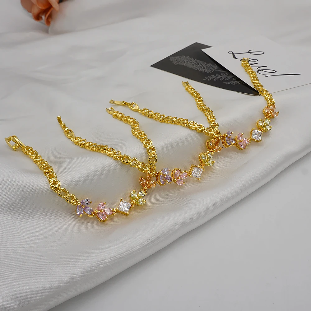 Special design bracelet  luxury high fashionwomens bracelets wedding flowers jewelry gold plated S53