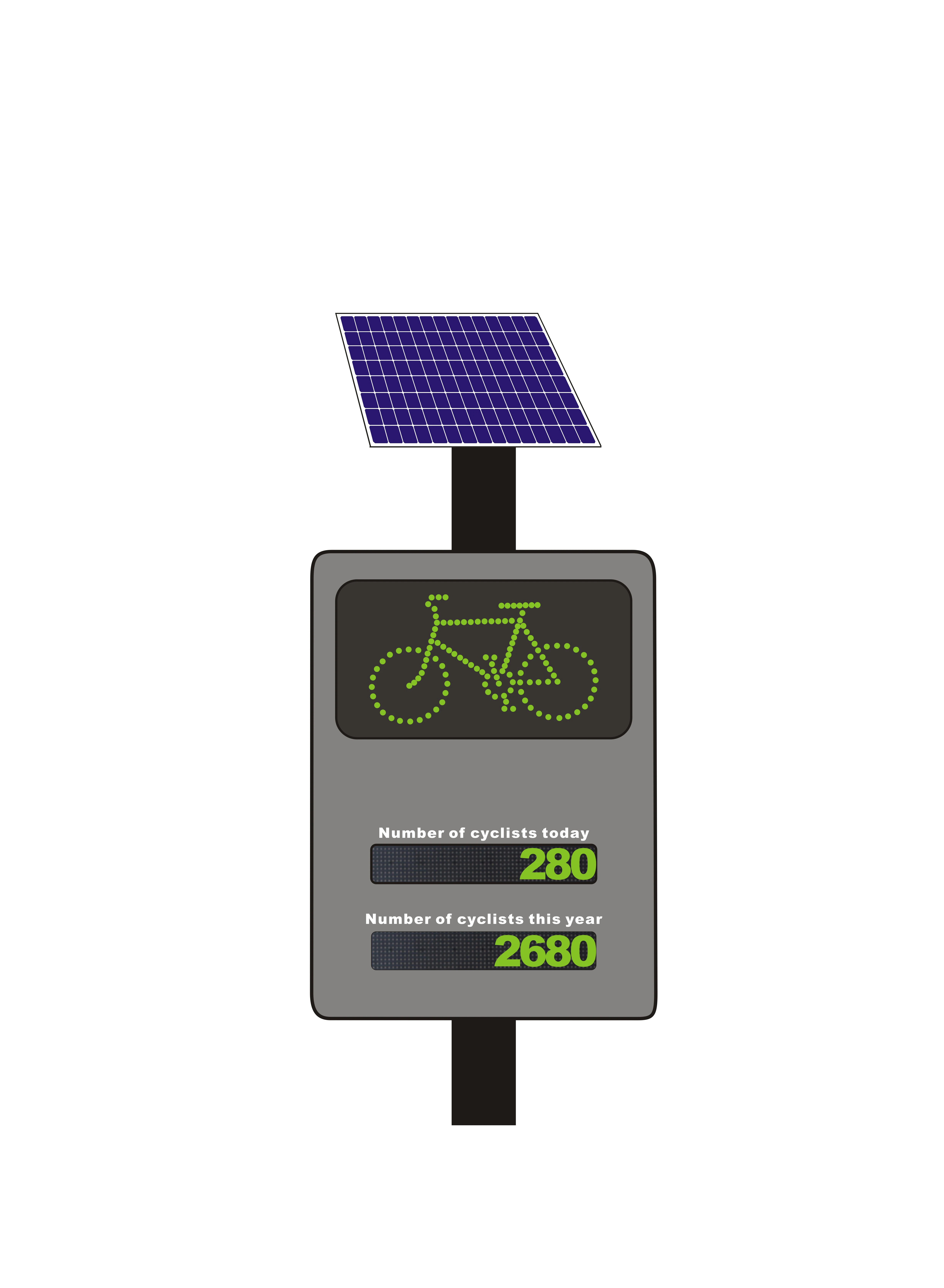 Solar Power Radar Detector LED public traffic vehicle automatic passenger bike counters with GPRS GPS device