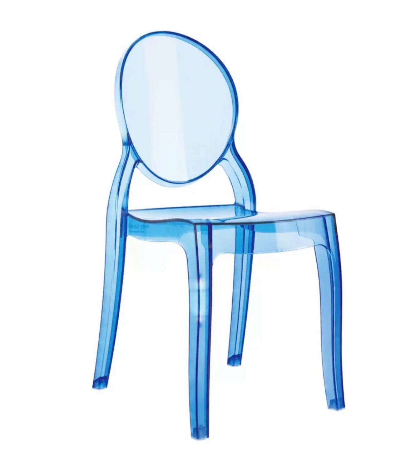 Event party dining Baby Elizabeth Polycarbonate ghost Kids Chair Transparent blue