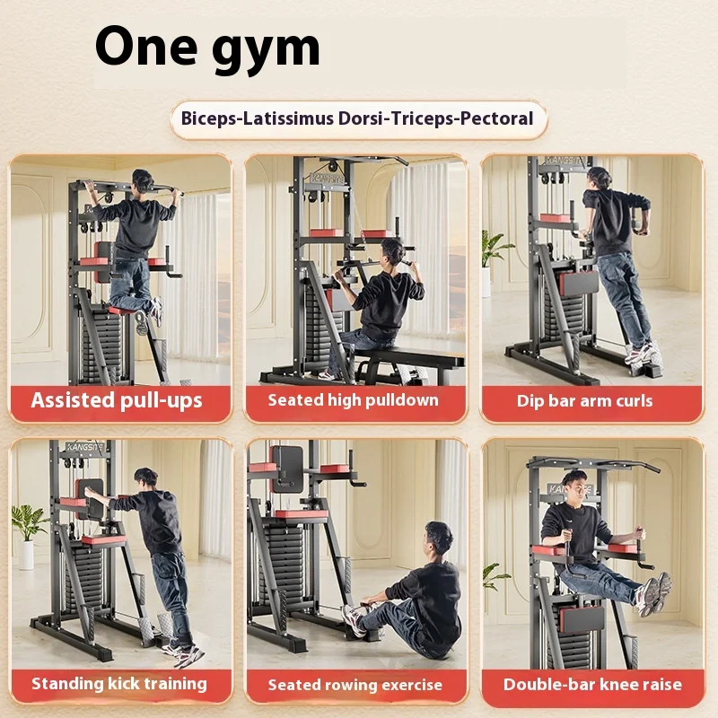 Unisex Multi-Functional Fitness Machine with Single & Double Bars Pull-Up Devices for Lumbar Spine Stretching Exercise Equipment
