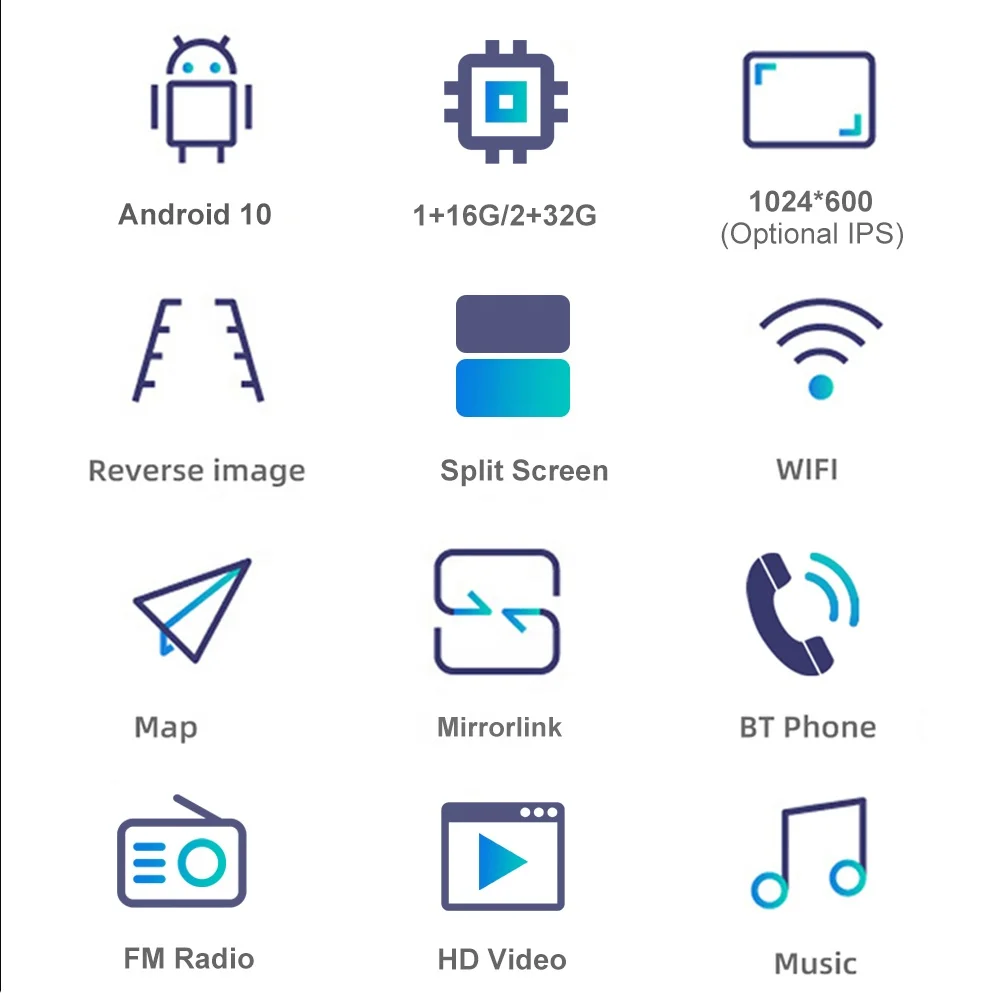 7 Inches Universal Car GPS Navigation Radio Rearview Android 4-Core 1+16GB WIFI For Factory Price